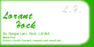lorant hock business card